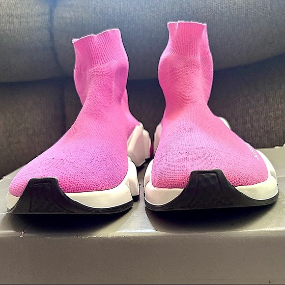 Balenciaga Womens Speed Knit Sneakers “BARBIE” Pink/White - Excellent Condition - Picture 2 of 13